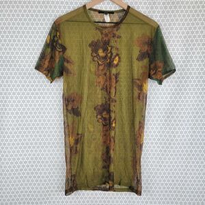 RARE Vintage Gucci by Tom Ford Size XL Sheer Mesh Floral Shirt Top 1999